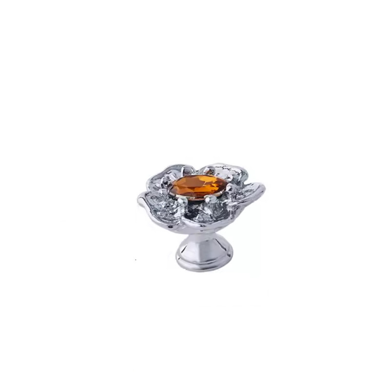 Ручка-кнопка Exclusive з кристалом MONE CHROM 6805-36KRC блискучий хром