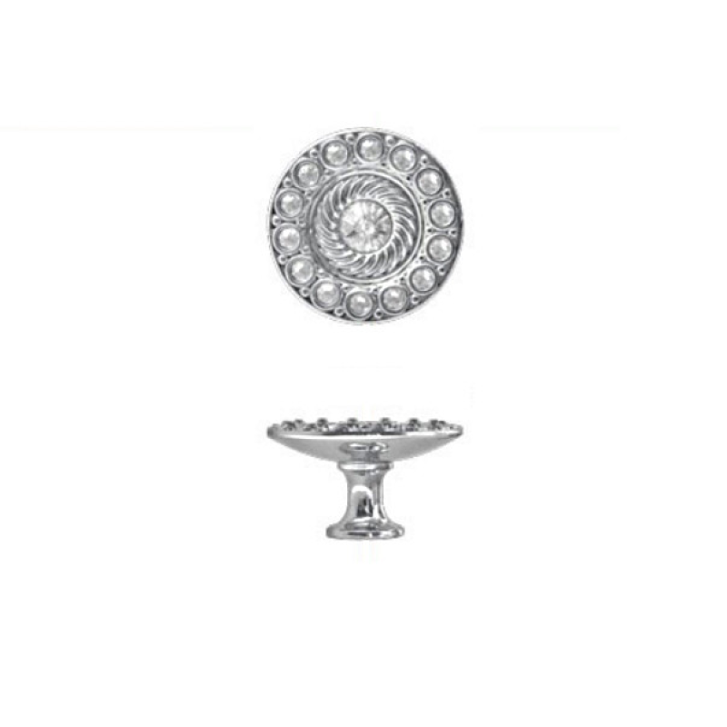 Ручка кнопка з кристалами Swarovski GU-W7340 глянсовий хром